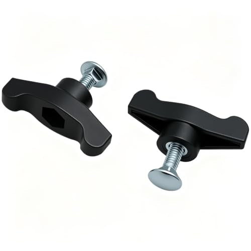 2 Pcs Lawn Mower Handle Knobs Nut Bolt Universal Wing Handle Knob T Handle Bolts for Most Lawn Mowers Snow Blower