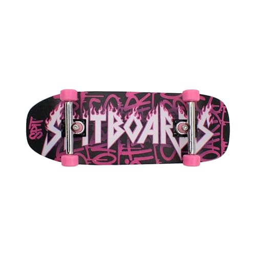 SPITBOARDS® 34mm Fingerboard Oldschool Cruiser Pro Complete Setup, Pre-Assembled 5-Layer Wood, Pro Trucks, Soft Urethane 60D Bearing Wheels, Real-Wear Graphics, Lasered Foam Tape 'Heavy-Metal' - color: Heavy-metal