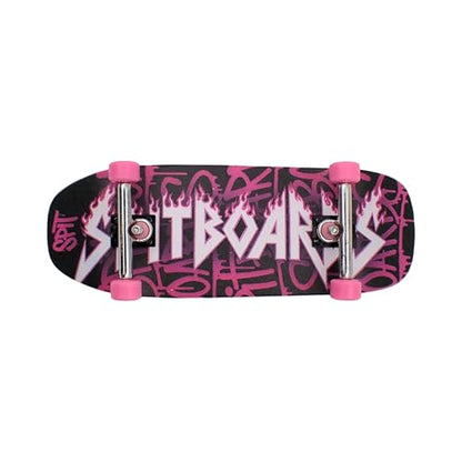 SPITBOARDS® 34mm Fingerboard Oldschool Cruiser Pro Complete Setup, Pre-Assembled 5-Layer Wood, Pro Trucks, Soft Urethane 60D Bearing Wheels, Real-Wear Graphics, Lasered Foam Tape 'Heavy-Metal' - color: Heavy-metal