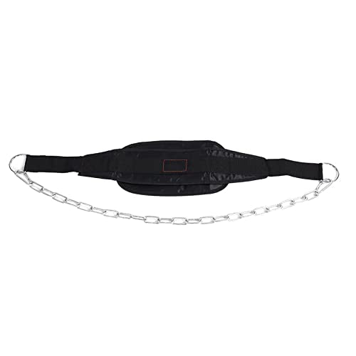 Drop Weight Belt, Gym Dip Belt with Waist Chain, Strength ing Equipment for Pul Up, Ten Gym Pull Up Bar Plate Weight with 2 Iron,