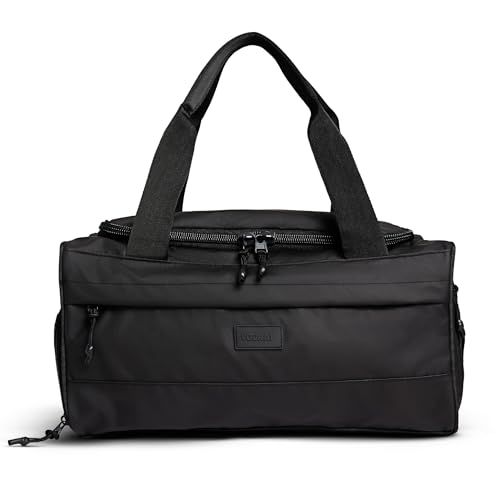 Vooray Boost Small Gym Bag for Women and Men, 23L, Matte Black | Compact Duffle Bag for Sports, Travel, Shoe Compartment, Water Bottle Pocket, Wet/Dry Pocket, Key Clip, Adjustable Strap - color: Matte Black