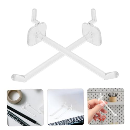 GLEAVI 50pcs Hook Display Board Plastic Pegboard Hooks for Hanging Tools Peg Board Accessories Garage Wall Organizer - size: 10.30X3.50X2.30CM