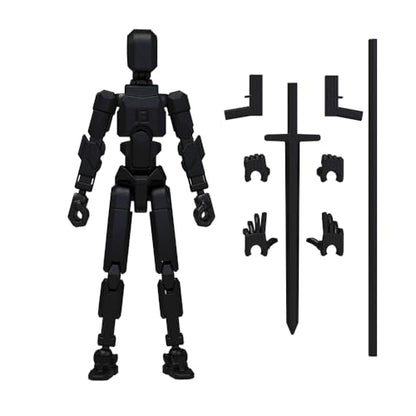 MerryXD T13 3D Action Figure,Assembly Completed Dummy Nova Titan Lucky 13 Action Figure 3D Printed Multi-Jointed Movable Toy Black - color: Black