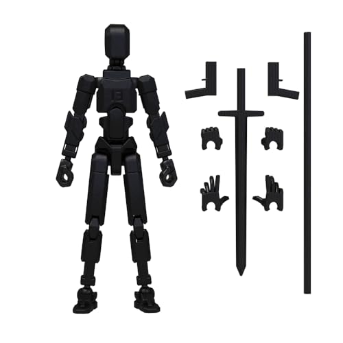 MerryXD T13 3D Action Figure,Assembly Completed Dummy Nova Titan Lucky 13 Action Figure 3D Printed Multi-Jointed Movable Toy Black - color: Black