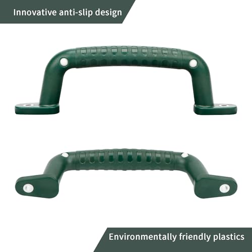 4 Luminous Safety Playground Handles, Swing Set Kids Safety Hand Grips for Playset, Climbing Frame, Play House, Playroom Ladder, Door, Bunk Bed (Green) - color: Green