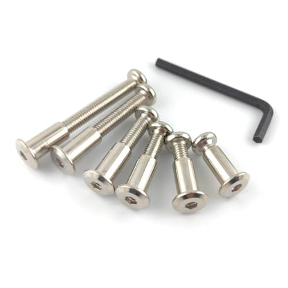 M6 Hex Drive Socket Cap Bolts Screws Kit, 30-Sets Binding Post Screws Socket Cover Connecting Bolt Fixing Post Screw for Furniture Chair Crib Table Cabinets,M6x16mm/ 20mm/ 25mm/ 30mm/ 40mm/ 50mm - color: Silver, size: Silver-6sizes-35sets