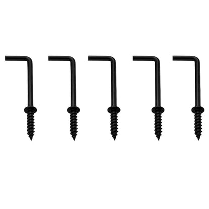 60 PCS 7 Shaped Right Angle Screw Hooks,Black 1-1/2 Inch Screw in L Shaped Hooks for Hanging Lamp,Plants,Decorations,kitchenware and DIY Crafts - size: 1-1/2inch 60pcs