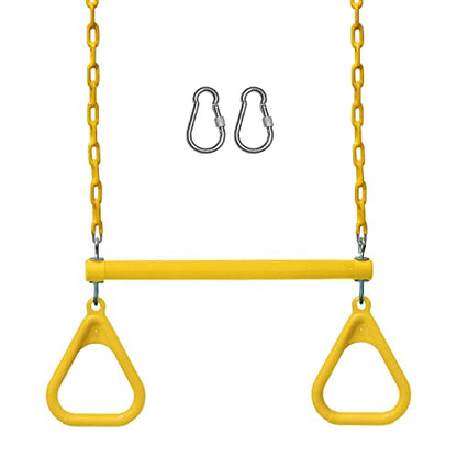 Jungle Gym Kingdom Swing Sets for Backyard, Monkey Bars & Swingset Accessories - Set Includes 18" Trapeze Swing Bar & 48" Heavy Duty Chain with Locking Carabiners - Outdoor Play Equipment (Yellow) - color: Yellow