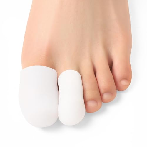 Bukihome 12 PCS Toe Protectors, Silicone Toe Caps to Cushion Toe Blister, Corn, Callus, Hammer Toes,Great for Running, Walking, Stop Toe Pain (White,Multi-Size) - color: White, size: Multi-Size