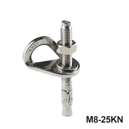 Rock Piton Climb Anchor Point Nut Bolt Hanger Plate Expansion Nail 304 Stainless Steel Caving Climbing Rigging M8 M10 M12(25KN-M8) - color: 25KN-M8