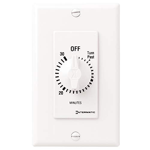 Intermatic FD30MWC 30-Minute Countdown Wall Timer for Fans and Lights, White - color: White, size: 30-Minute, style: Without Hold on Timer