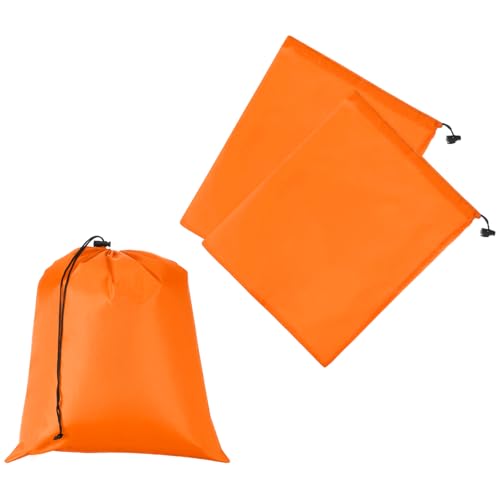 Drawstring Bag with Toggle, Stuff Sack String Waterproof Travel Storage Bags Cinch Stuff Pouch -Fitting for Gym - color: Orange, size: 10" x 12"