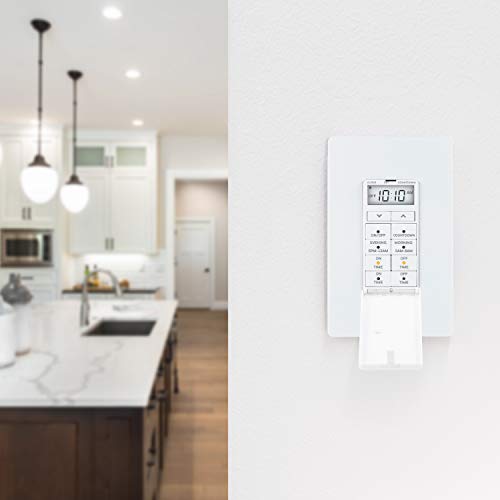 UltraPro in-Wall Digital Timer Switch, Countdown, Custom On/Off, 1 Pack | Countdown Mode, 2 Custom Programs, Manual Override, Single-Pole or 3-Way, White & Light Almond Faceplates, Neutral Required - style: 24HR Digital Timer