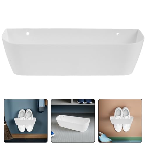2pcs Wall Mounted Shoe Changing Rack Organizer with Vertical Layered Structure, Plastic Hanging Shoe Holder Compatible with Slippers and Heels, for Hallways behind Doors