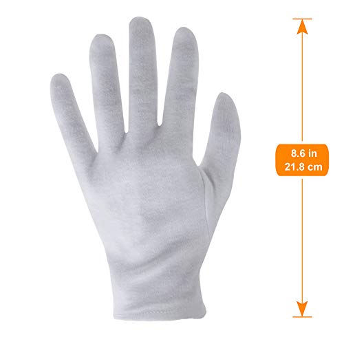 6 Pairs White Cotton Gloves for Dry Hands Eczema SPA Moisturizing - Work Glove Liners for Serving Costume Inspection - color: 6 Pairs