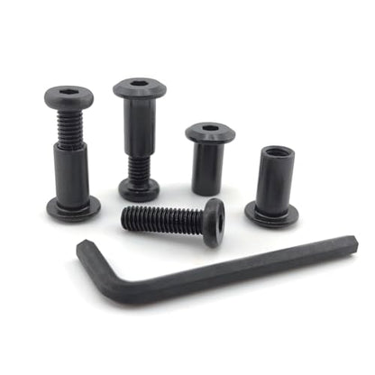 Black M6 x 3/4" Hex Drive Socket Cap Bolts Screws Kit,ALLOYPRO 35-Sets Binding Post Screws Socket Cover Connecting Bolt Fixing Post Screw for Furniture Chair Crib Table Cabinets,M6x20mm - color: Black, size: Black-M6*20mm-35sets