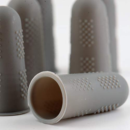 Finger Protectors [Flex Series - 12-Pack] Silicone Non-Stick Finger Covers [Grey - Small (6) / Medium (6)] for Hot Glue | Sewing | Wax | Rosin | Resin | Honey | Adhesives | Scrapbooking - color: Small & Medium - Grey [12-Pack]