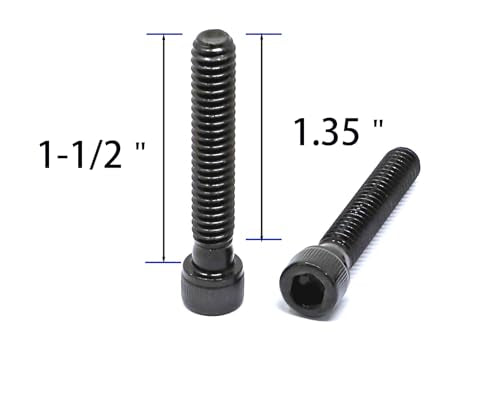iexcell 25 Pcs 1/4-20 x 1-1/2" Partially Threaded Alloy Steel 12.9 Grade Hex Socket Head Cap Screws Bolts Kit, Black Oxide Finish - size: 1/4-20 x 1-1/2" ( Partially Threaded )