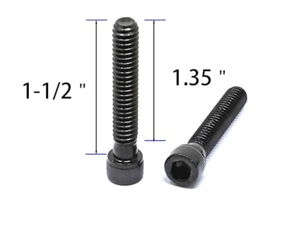 iexcell 25 Pcs 1/4-20 x 1-1/2" Partially Threaded Alloy Steel 12.9 Grade Hex Socket Head Cap Screws Bolts Kit, Black Oxide Finish - size: 1/4-20 x 1-1/2" ( Partially Threaded )