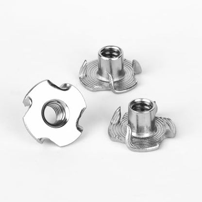 T Nuts 1/4"-20 30Pcs 304 Stainless Steel Four-jaw Tee Nuts for Wood,Rock Climbing Holds, Cabinetry Furniture Threaded Insertion