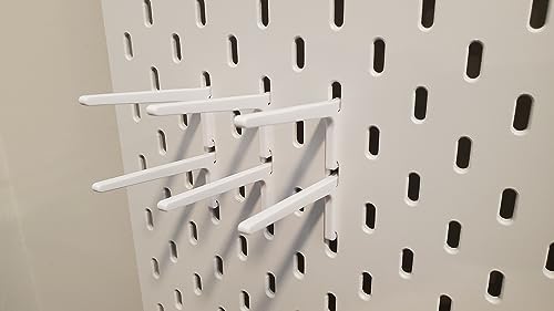 'Just Hanging' Pegboard Hook Packs, Compatible with IKEA SKADIS Pegboard, Display Hook SKADIS Accessory (Glossy White, 12pk, Spool Hook) - color: Glossy White, size: 12pk, Spool Hook