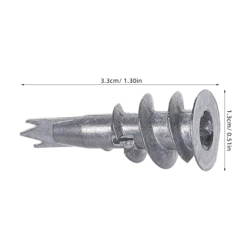 Hemobllo 30 Sets Zinc Alloy Drywall Anchor Screw Kit with Self Drilling Screws and Nylon Expansion Plugs, Reinforced Support, No Extra Holes Required, for Mounting Lights and Shelves