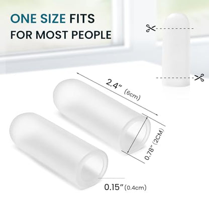 Povihome Finger Cots Protectors - Moisturizing Thumb and Finger Covers - Thickend Version - Elastic Cracked Silicone Finger Sleeves to Protect Cracked, Peel Finger and Other Finger Pain (Clear, 20PCS) - color: Clear, size: Medium (20PCS)