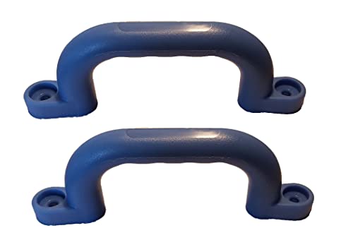 APSI Plastic Handles for Playground Equipment, Climbing Walls, Doors, Drawers, Trees, Barn Door, Bunk Bed and More, Sturdy All Weather Material, Pack of 2 (Blue) - color: Blue