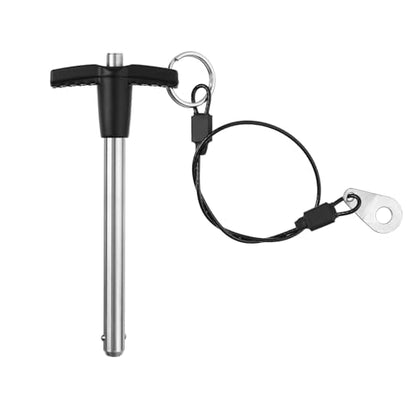 T Handle Quick Release Pin 5/16 Inch Diameter ,Stainless Steel Ball Locking Pin with Push Button Lanyard Cable Usable Length 2.76"(8*70mm) - size: 8mm-70mm