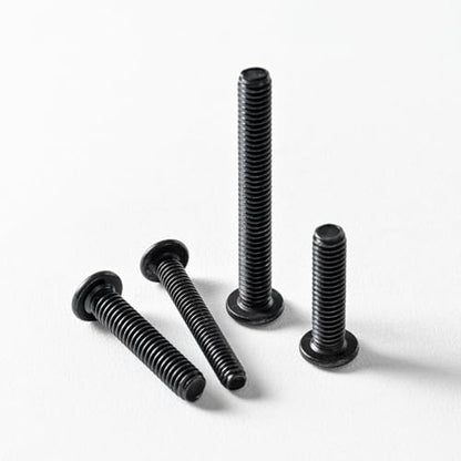 M3 x 6mm (50 Pack) Metric Flat Head Hex Socket Cap Screws Bolts, Black Oxide 304 Stainless Steel 18-8, Hex Drive, Bright Finish, Fully Machine Thread - size: M3 x 6