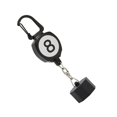 LAKE OF FIRE Pool Chalk Holder with Retractable Key Ring Black | Snooker & Billiards Pool Accessories, Professional Billiards Gifts for Men - size: Octagon