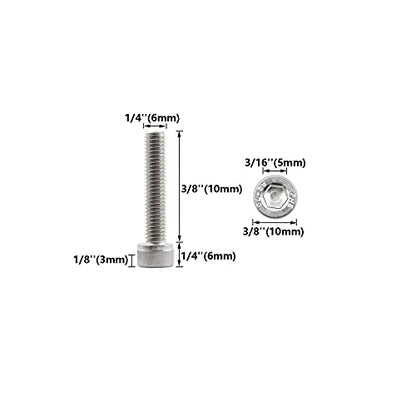 20 PCS Socket Head Cap Screws, TTZEZE 304 Stainless Steel Metric Machine Bolts Hex Socket Screw, Socket Drive Bright Finish Full Machine Threads for Shelf Chair Desk Install Repair (M6x10mm) - color: M6, size: 10mm