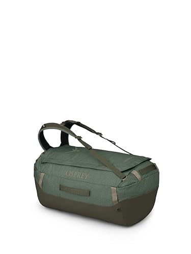 Osprey Transporter Lightweight Travel Duffel Bag - Extra Large Water Resistant Durable Gear Bag for Men and Women - color: Pine Leaf/Earl Grey, style: 65l