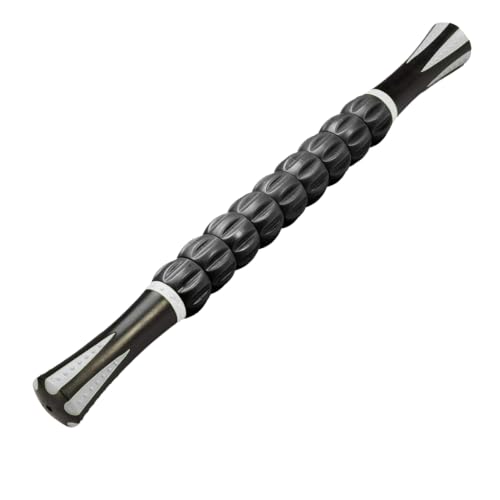 NuRich Muscle Roller Stick – 9-Roller Deep Tissue Massage Stick for Athletes – Trigger Point & Myofascial Release Tool for Legs, Calves & Back – 17.5 in Physical Therapy & Recovery Roller