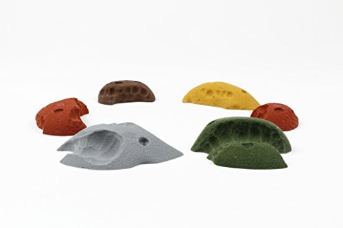 Atomik Rock Climbing Holds Set of 6 Screw-On Limestones in Assorted Earth Tones