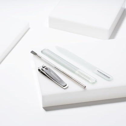 Tweezerman Glass Manicure Set-Clipper, Cuticle Pusher, Glass File, Buffer - style: MANICURE SET
