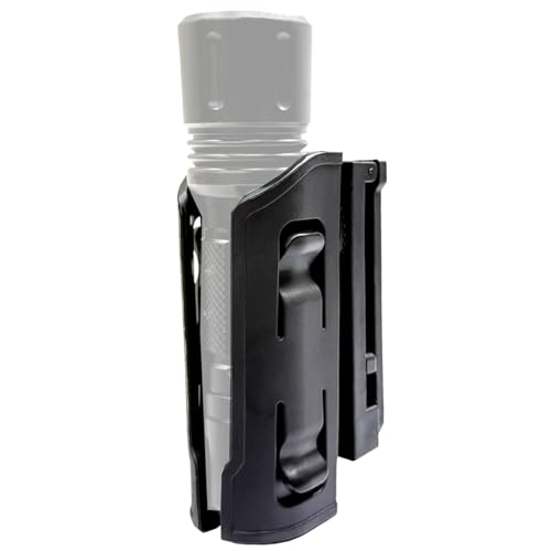 Quick Draw Tactical Flashlight Holster, Rotatable Tactical Molle Light Holder for Duty Belt