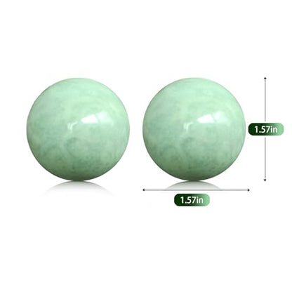 Traditional Chinese Baoding Balls, Marble Health Exercise Stress Relief Balls, Green, 2-Piece Set (Green, Medium-1.57") - color: Green, size: Medium-1.57"