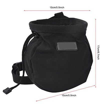 Climbing Chalk Bag Black Outdoor Rock Climbing Powder Bag Storage Waist Belt Pouch for Rock Outdoor Bouldering