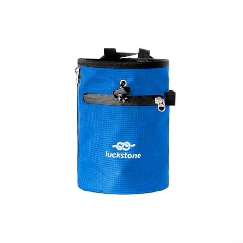 Climbing Chalk Bag, 420D Nylon Drawstring Pouch with Adjustable Belt and Carabiner, Anti-Slip Storage for Rock Climbing, Bouldering, Weightlifting,(Blue) - size: Blue
