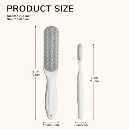 HANMU Dual-Sided Foot File & Toe Callus Remover Set - Durable Foot Scrubber | Smooths hands, feet, toes & cracked heels. Removes rough dead skin. Wet or dry use. Salon at home hygienic pedicure tool