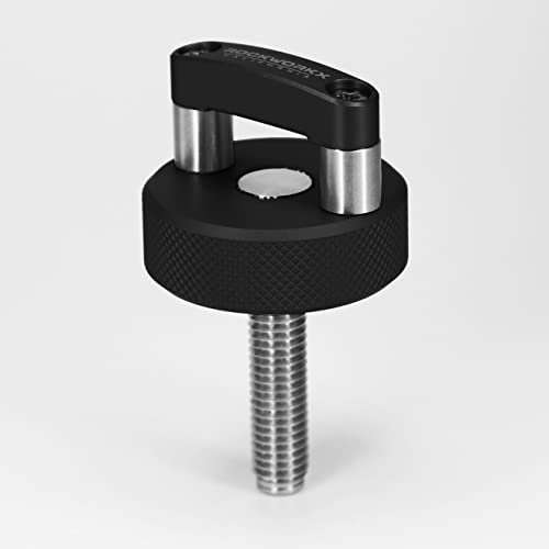 ROCKWORKX Billet Aluminum Hard Top Quick Removal Fastener Thumb Screw, Integrated D Ring, Compatible with Jeep Wrangler JK 2007-20018, JL 2018-2022 & Gladiator JT - color: Black