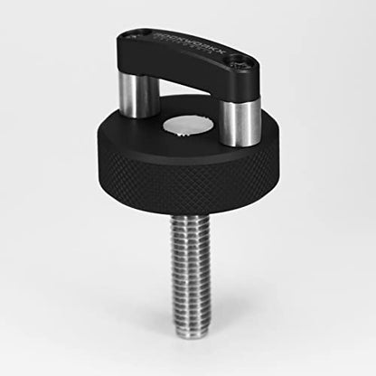 ROCKWORKX Billet Aluminum Hard Top Quick Removal Fastener Thumb Screw, Integrated D Ring, Compatible with Jeep Wrangler JK 2007-20018, JL 2018-2022 & Gladiator JT - color: Black