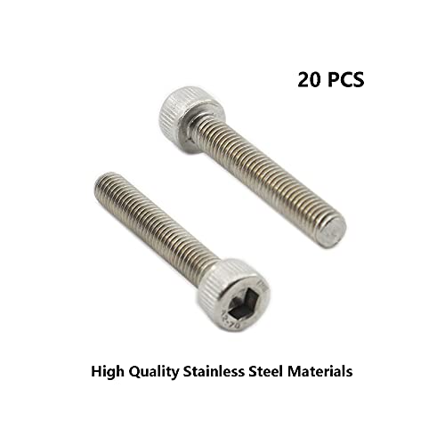 20 PCS Socket Head Cap Screws, TTZEZE 304 Stainless Steel Metric Machine Bolts Hex Socket Screw, Socket Drive Bright Finish Full Machine Threads for Shelf Chair Desk Install Repair (M5x20mm) - color: M5, size: 20mm