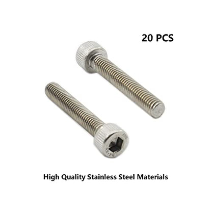20 PCS Socket Head Cap Screws, TTZEZE 304 Stainless Steel Metric Machine Bolts Hex Socket Screw, Socket Drive Bright Finish Full Machine Threads for Shelf Chair Desk Install Repair (M5x20mm) - color: M5, size: 20mm