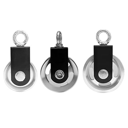 Duty Lightweight Aluminum Cable Pulleys Smooth Silent Pulley Wheel Snatch Block Accessories Aluminum Pulley - color: A