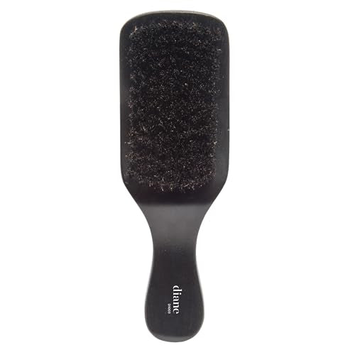 Diane 100% Boar Bristle Curved Club Wave Brush for Men and Women, Soft Bristles for Fine to Medium Hair, Ideal for Detangling, Smoothing, and Defining Wave Styles - color: Black Curved Club Brush, size: 1 Count (Pack of 1)
