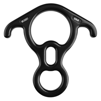 TRIWONDER Rescue Figure 8 Descender, 35kN 50kN Aluminum Rappelling Belay Gear Climbing Rigging Plate Downhill Equipment Heavy Duty - color: 50kN Black