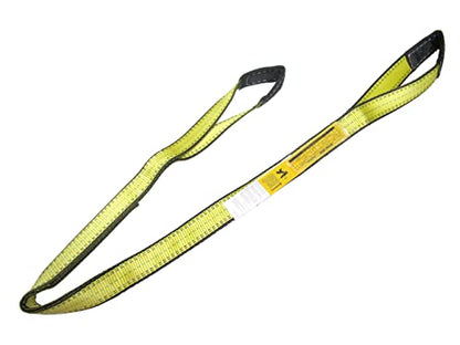 2" x 2' Poly Lifting Tow Strap Web Sling Eye & Eye 2-ply 12,800 lbs Rating Synthetic Pull