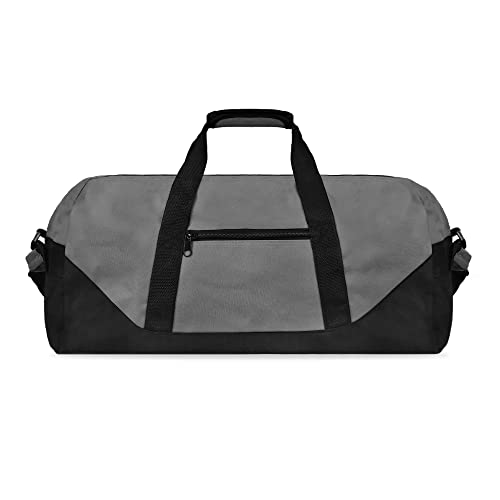 21" Large Duffle Bag with Adjustable Strap - color: Gray